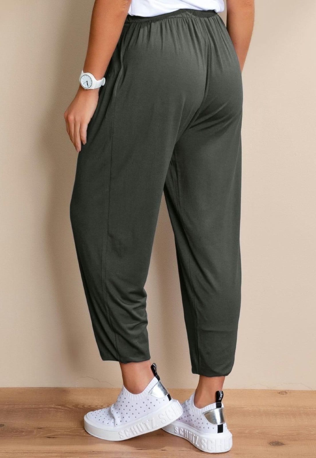 Vista 2 Calça Soltinha Com Pregas Quintess roxo