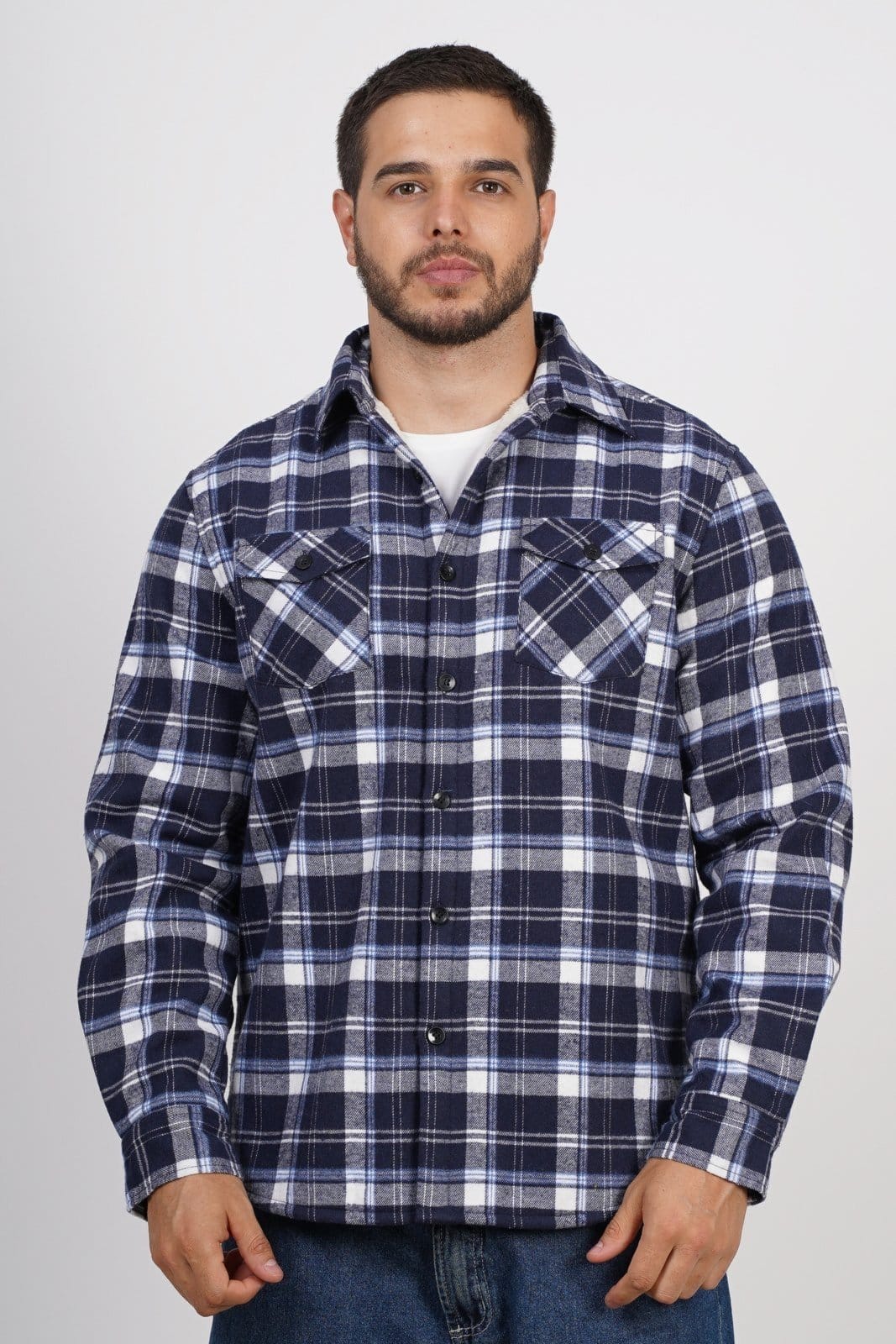 Jaqueta Masculina Sh Fashion De Flanela Forrada Cor