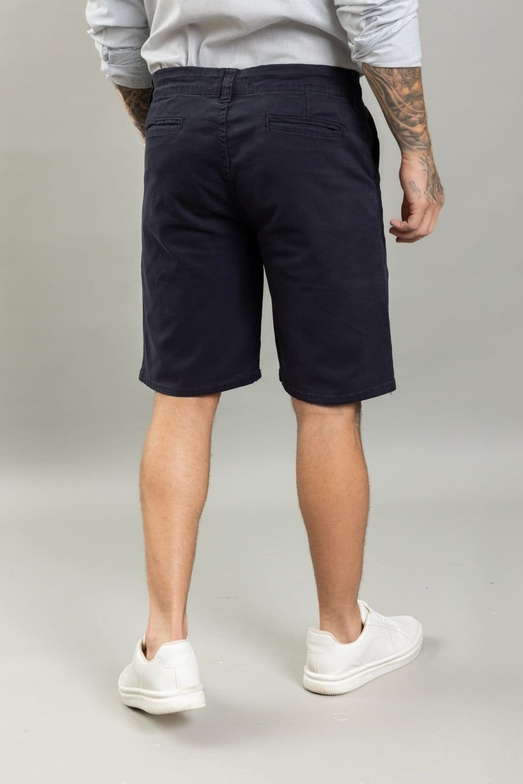 Vista 2 Bermuda Masculina Sarja Slim Color Sport Fino Dialogo Jeans Marinho DIALOGO azul/azul marinho