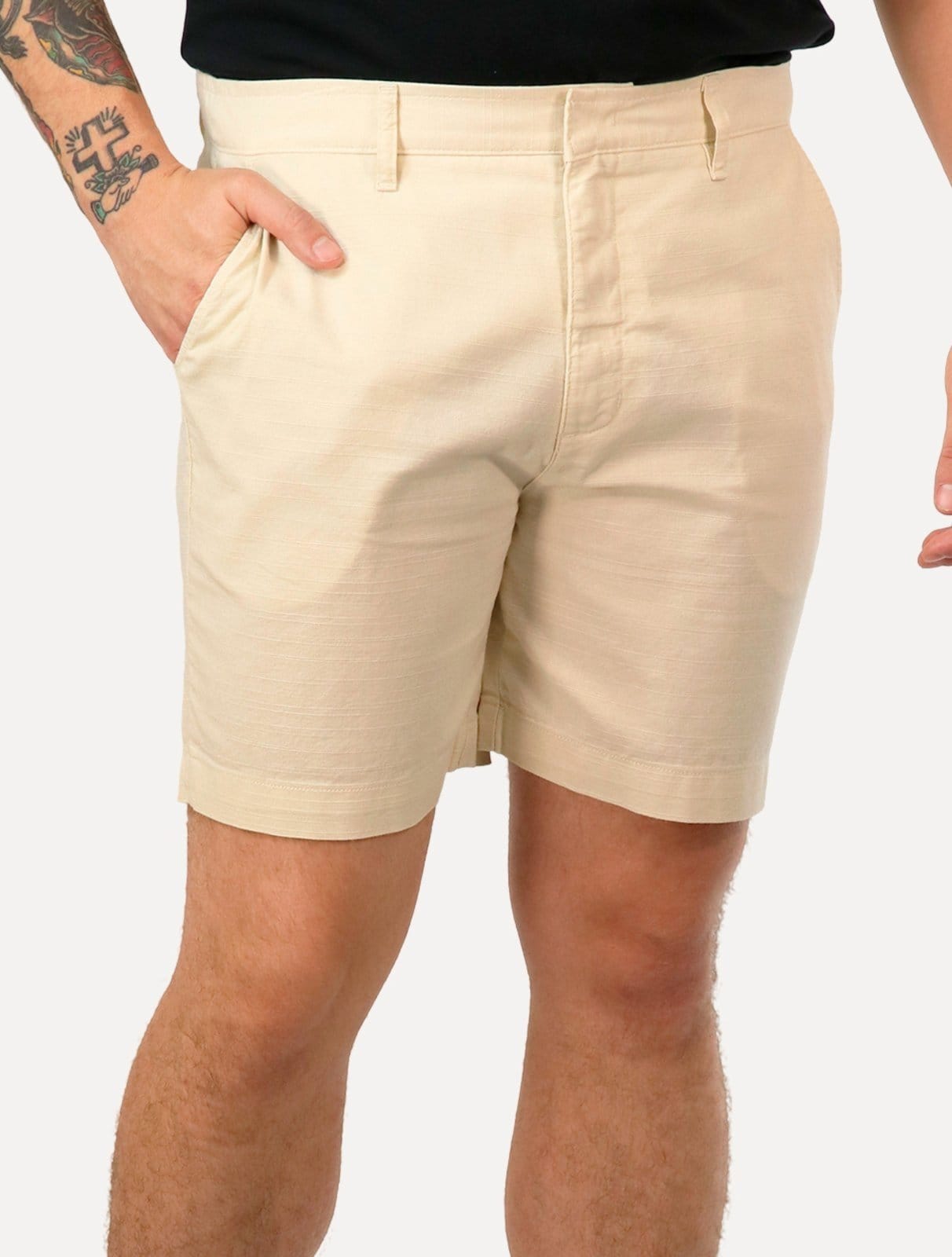 Bermuda John John Masculina Cotton Off-White