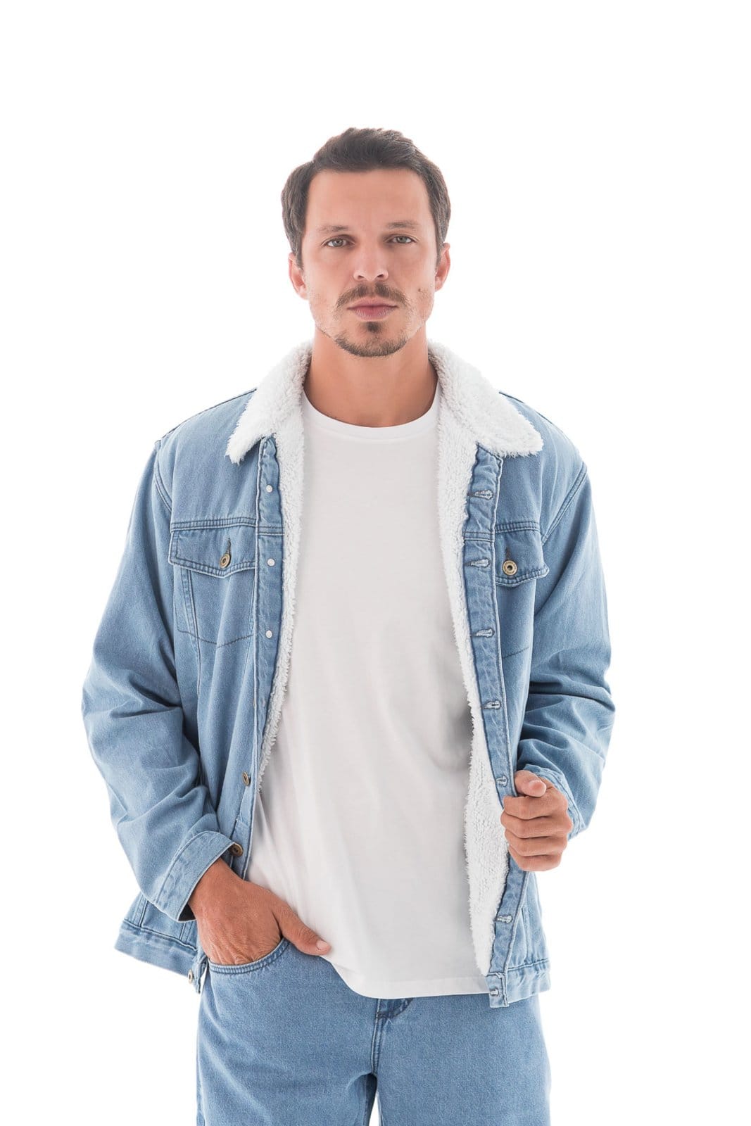 Vista 2 Jaqueta Masculina Arauto Com êlo ARAUTO JEANS azul/jeans