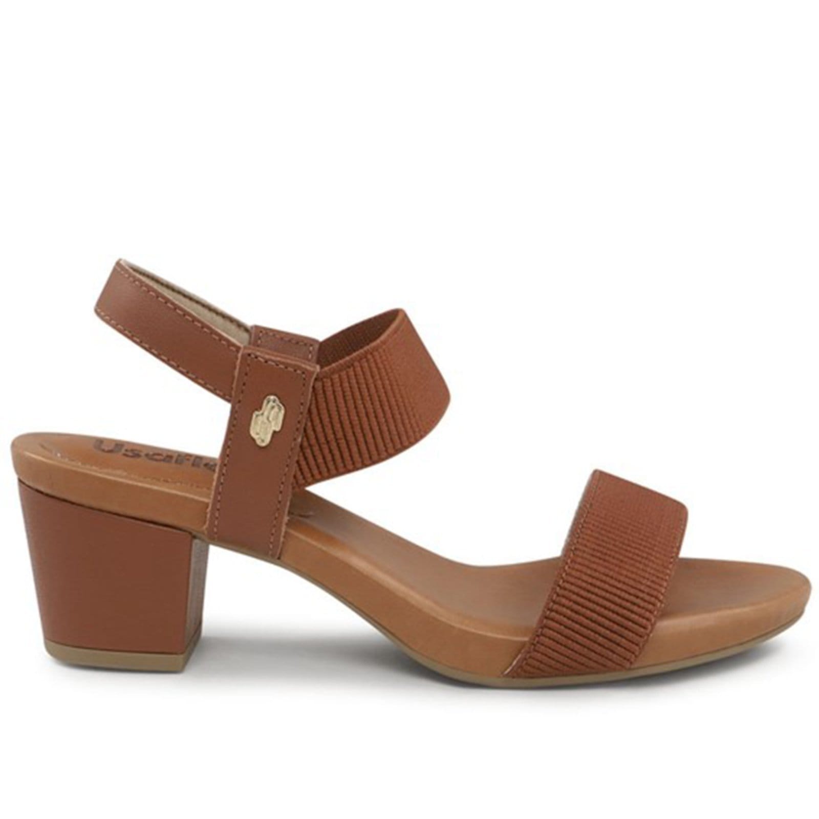 Sandália Salto Bloco Usaflex Elástico Y8204 Conforto