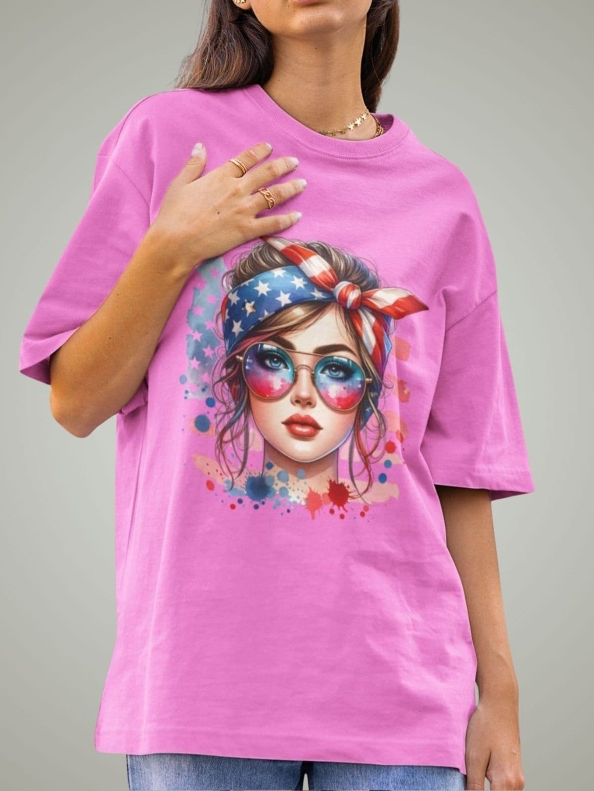 Camiseta Feminina GuGi Mulher Americana U.S.A
