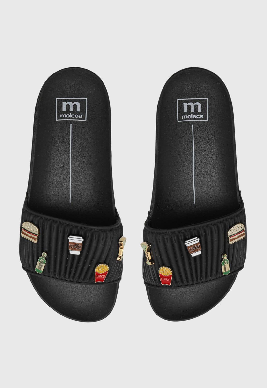 Rasteira Feminina Moleca Pins Preta