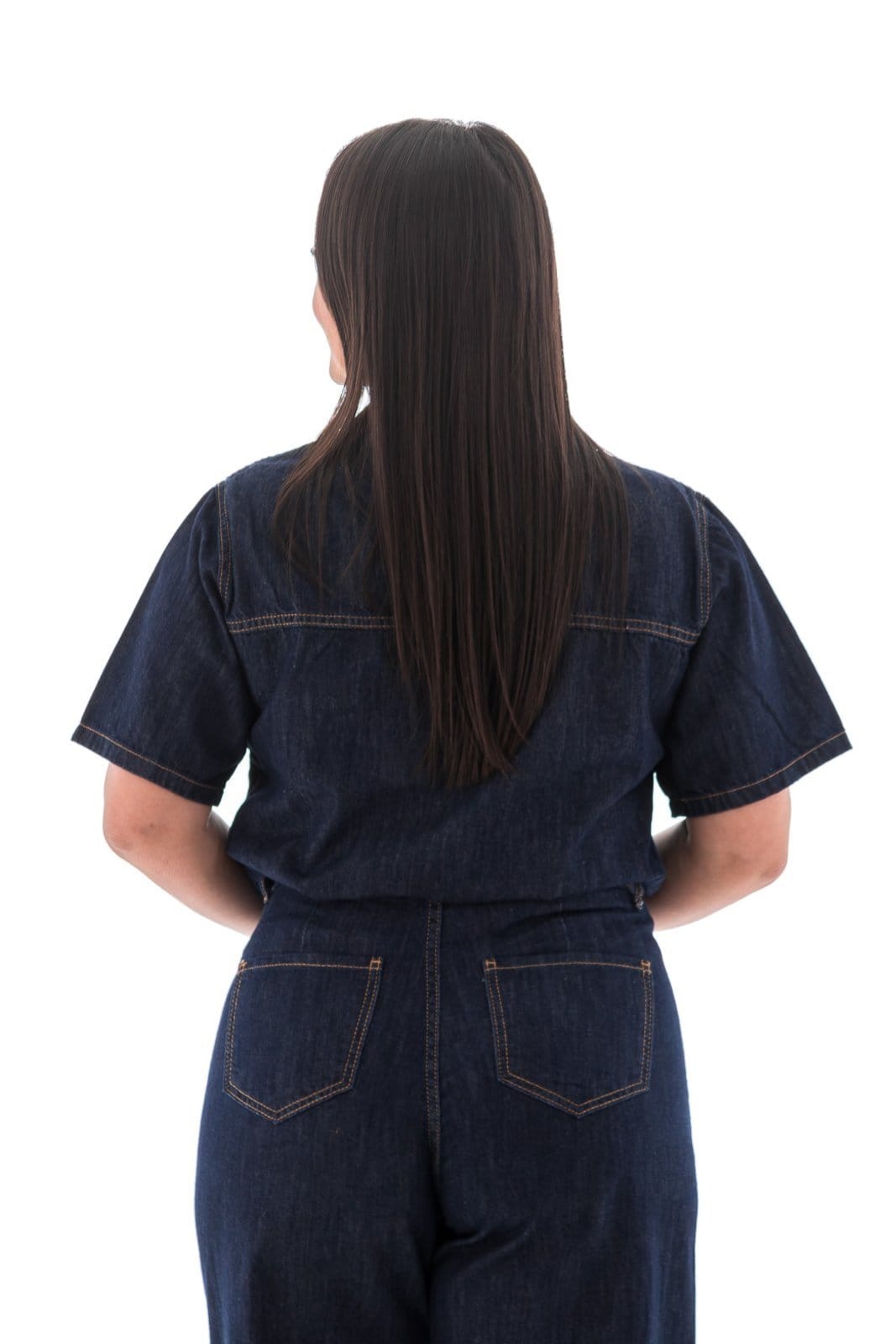 Vista 2 Camisa Feminina Arauto Leve ARAUTO JEANS azul marinho/jeans