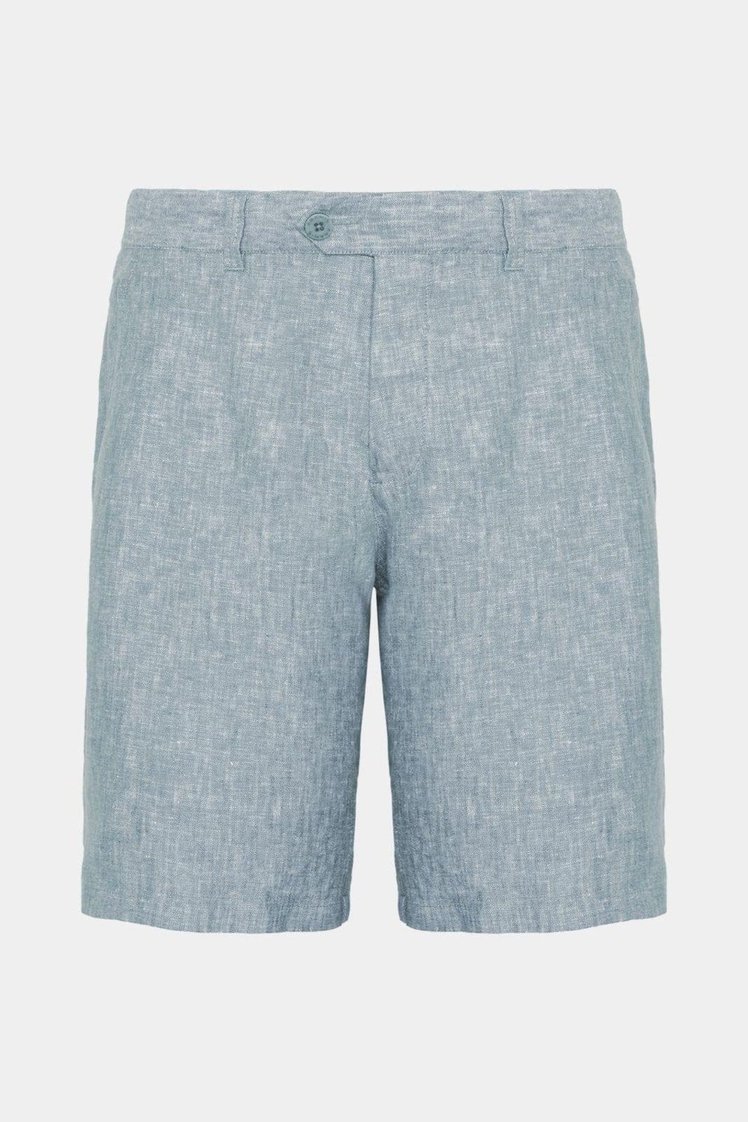 Bermuda Resort Linho Bolso-Faca Marinho