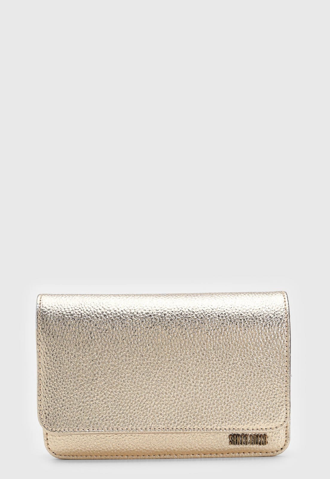 Bolsa Tiracolo Santa Lolla Metalizada Dourada