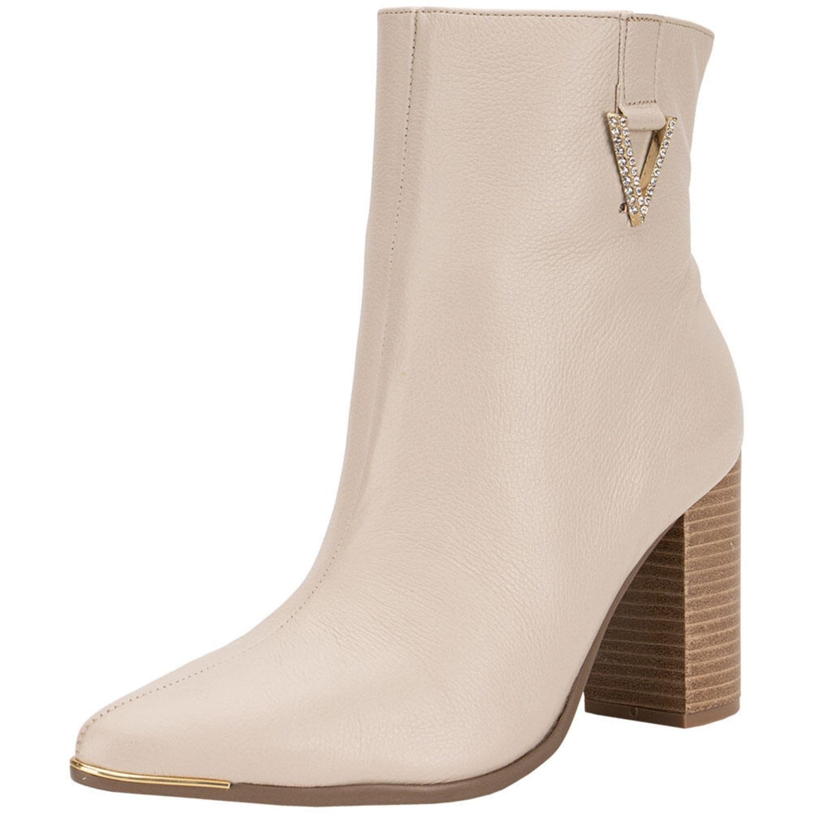 Vista principal Bota Feminina Cano Baixo Via Marte 230001 5830230 VIA MARTE bege