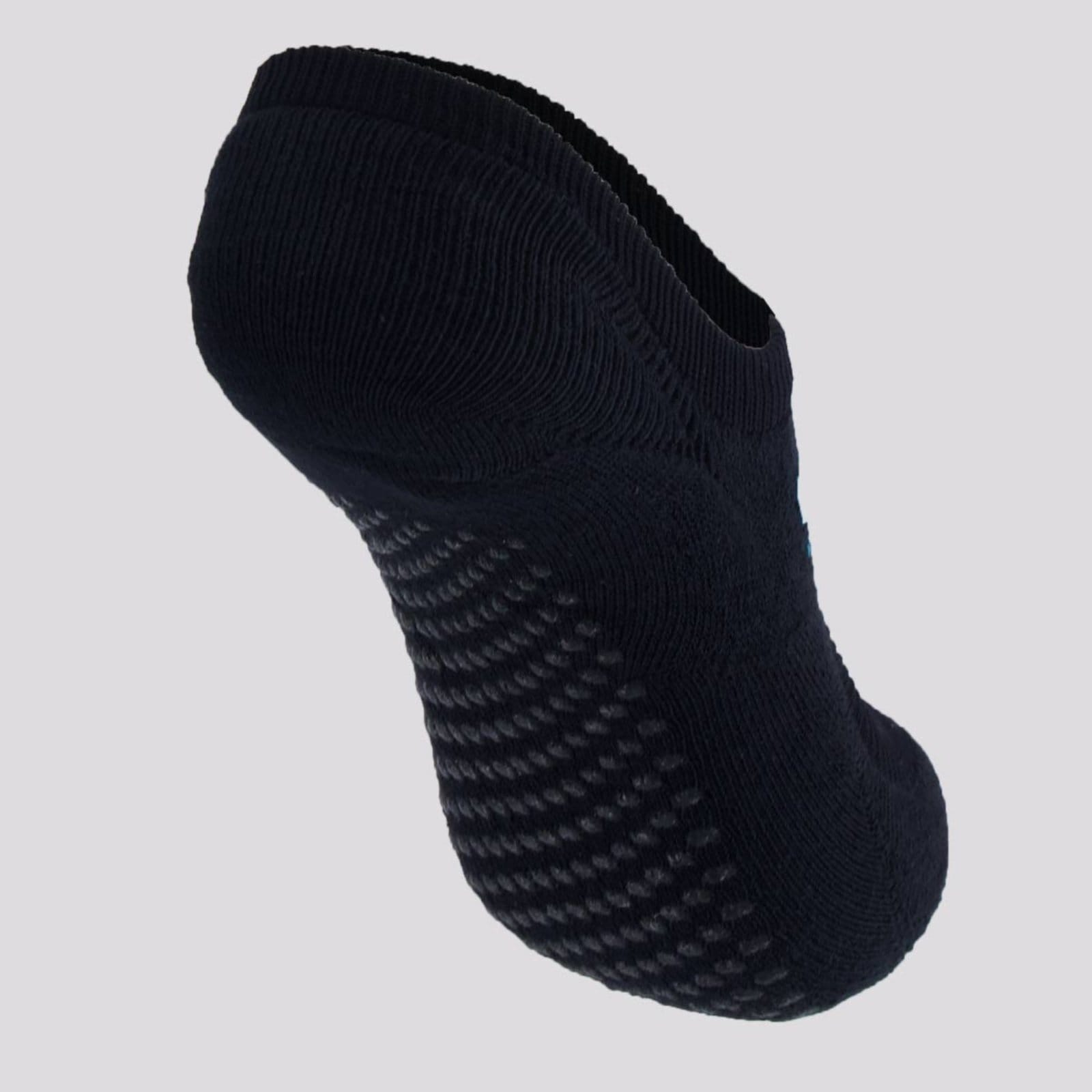 Vista 2 Meia Selene Sapatilha Antiderrapante Feminina Preta e Azul SELENE preto azul