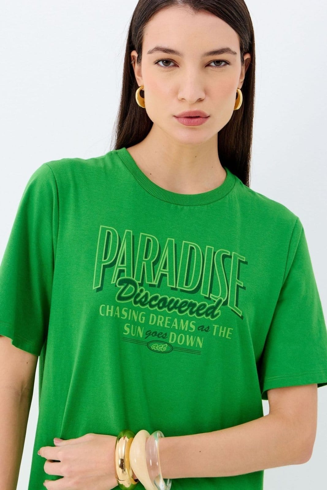 Vista 2 Vestido T-Dress Paradise ACT FEMININO preto