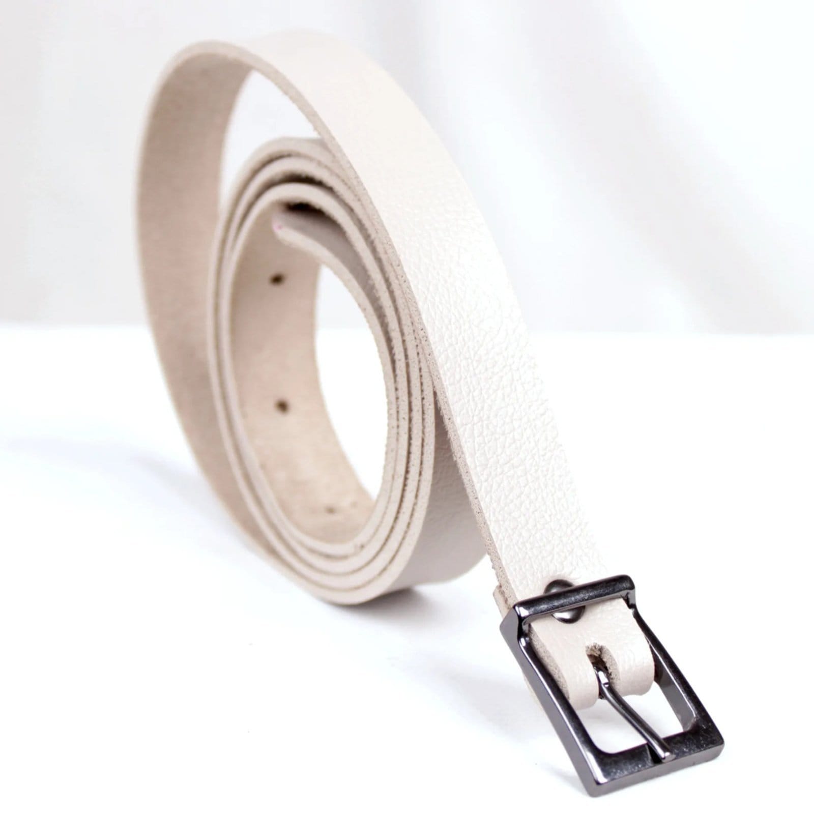 Cinto Slim com Fivela Grafite Artlux Off White FM002 - 2