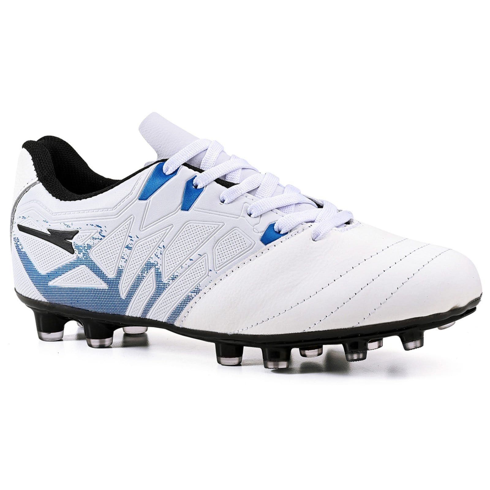 Vista 2 Chuteira de Futebol Masculina Campo Grama Natural Bico Reforçado em Couro + Meião CALCADOS LGHT LIGHT preto natural