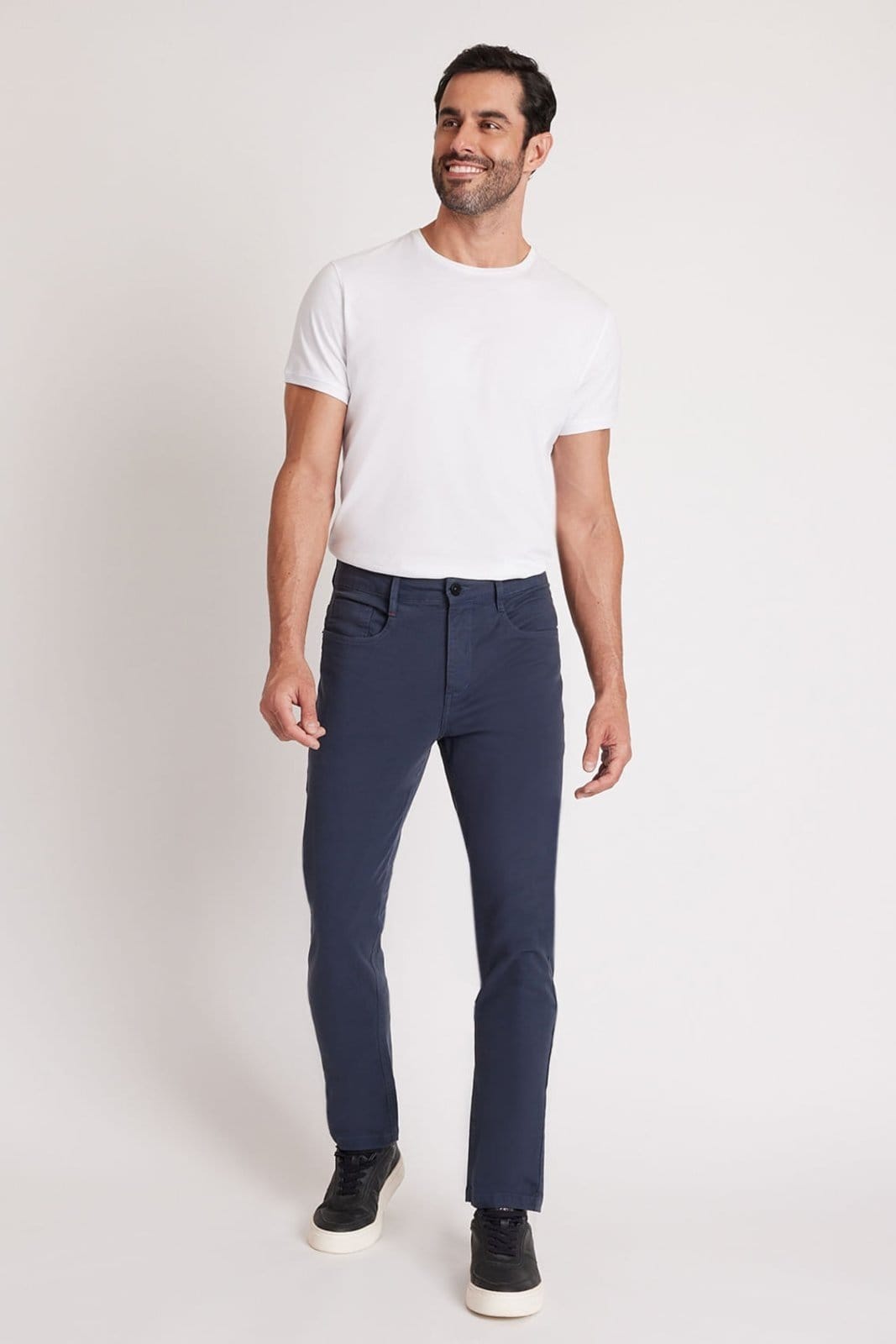 Vista 2 Calça Aramis Color 5 Pockets Lisa Marinho Aramis azul marinho