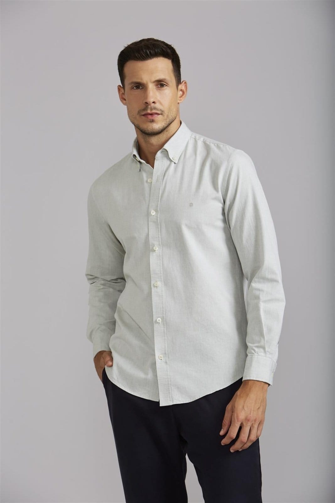 HIGHSTIL Camisa Lisa Oxford Slim Fit Claro