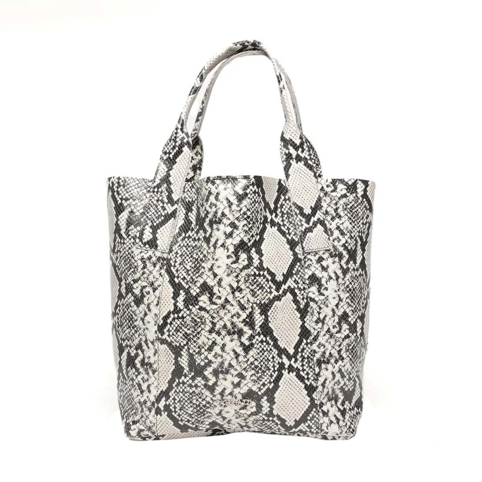 Vista principal Sacola Griffazzi em Couro Preta Griffazzi preto