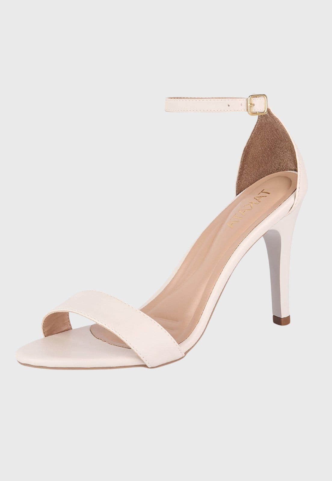 Vista principal Sandália Feminina Takata Salto Baixo Fino Alto Lisa Tiras Clássica Off-White TAKATA BY RAFAEL TAKATA branco/off-white white