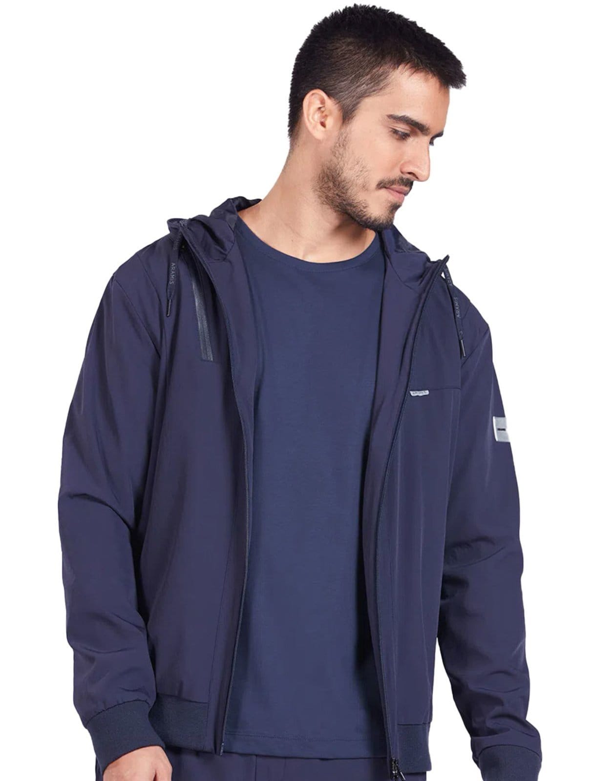 Vista principal Jaqueta Aramis Masculina Hoodie Nylon Bomber Superflex Aramis azul marinho