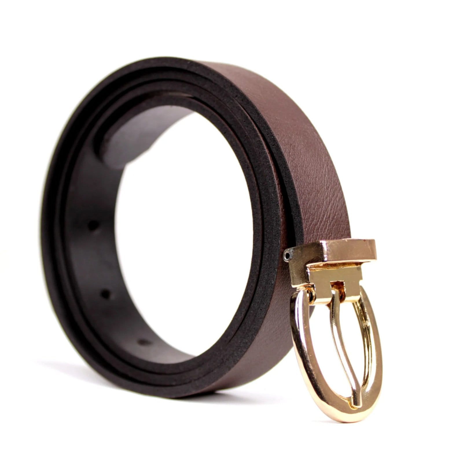 Vista principal Cinto Feminino com Fivela Dourada Artlux FM001 Artlux café