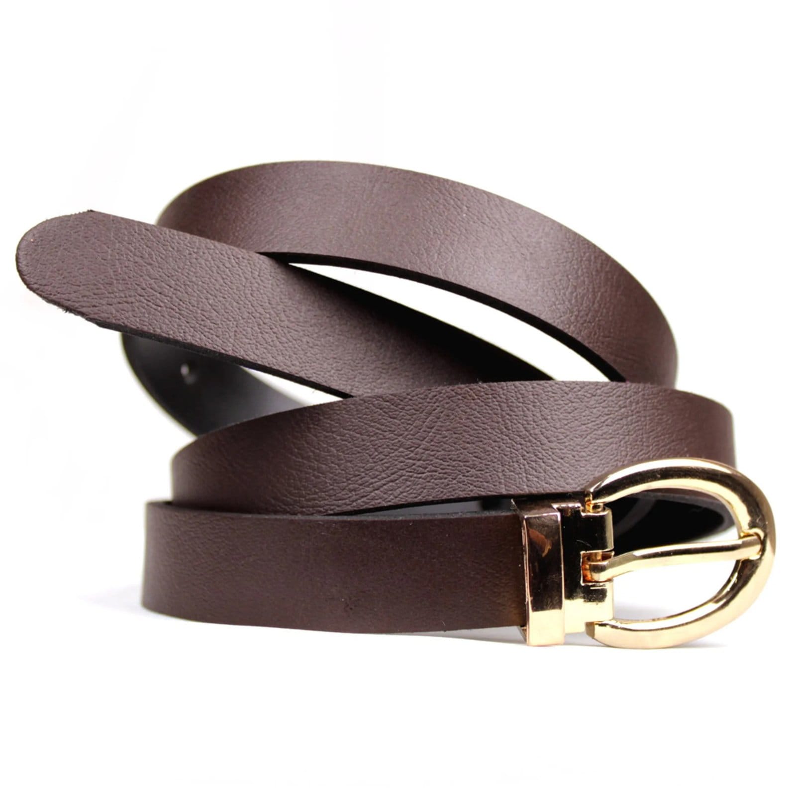 Vista 2 Cinto Feminino com Fivela Dourada Artlux FM001 Artlux café