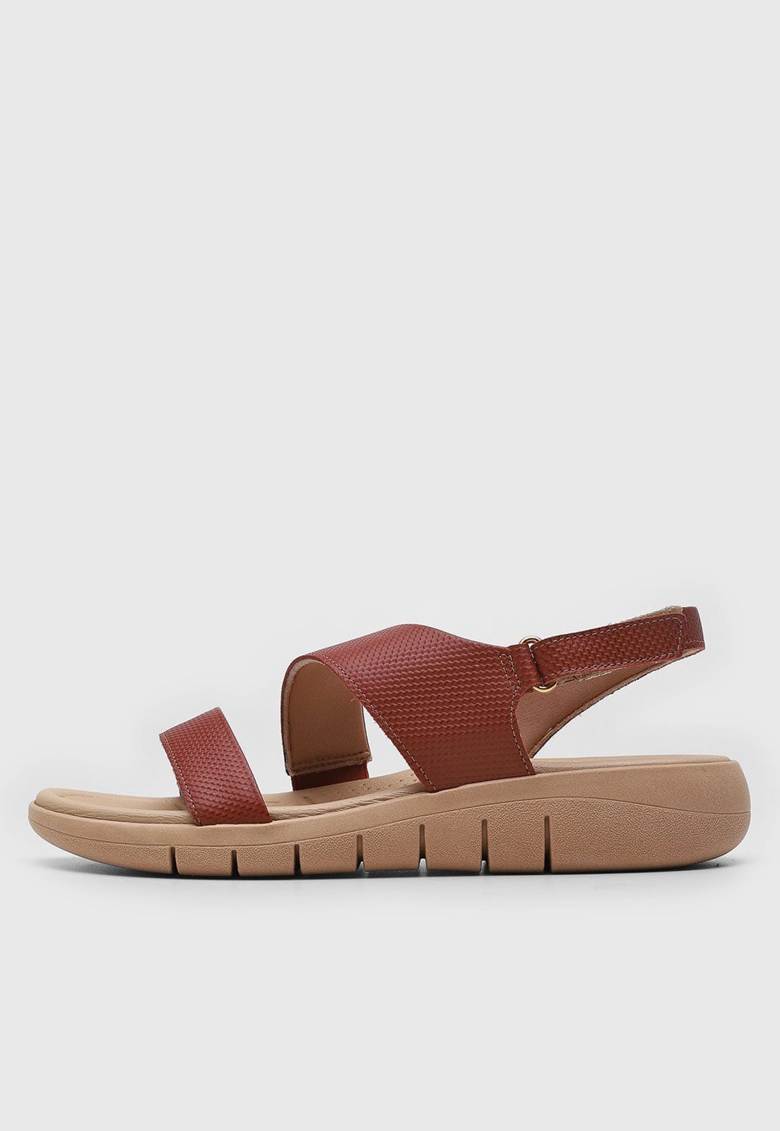 Sandália Feminina Usaflex Tiras Largas Vermelha