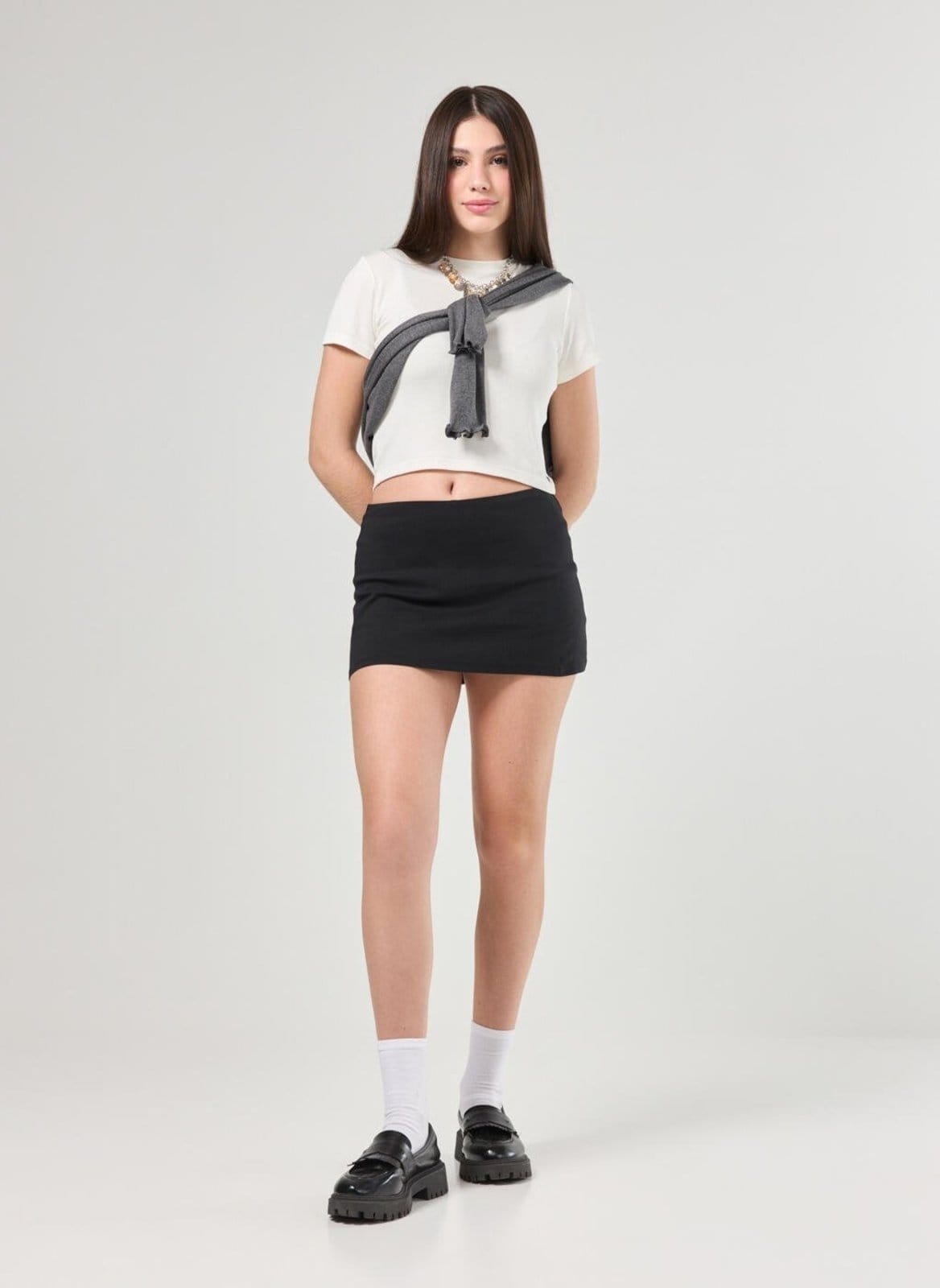 Vista principal Micro Saia Preta Com Shortinho Youcom multicolorido