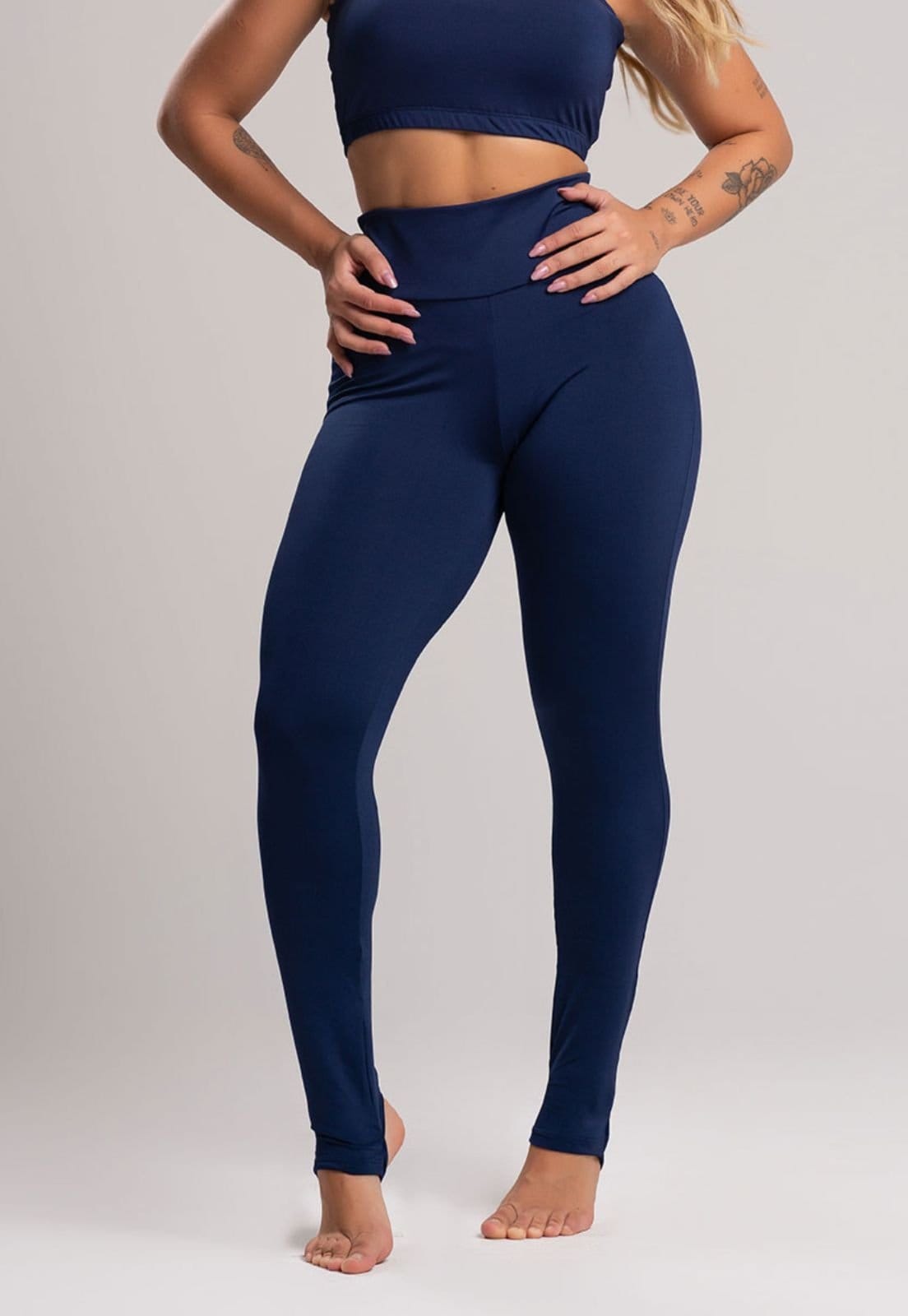 Vista principal Calça Legging MVB Modas Pezinho Cintura Alta Marinho Mvb Modas azul/azul marinho azul