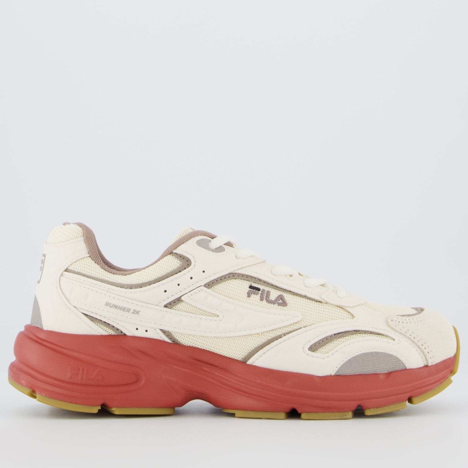 Vista principal Tênis Fila Runner 2k SE Feminino e Marrom Fila bege