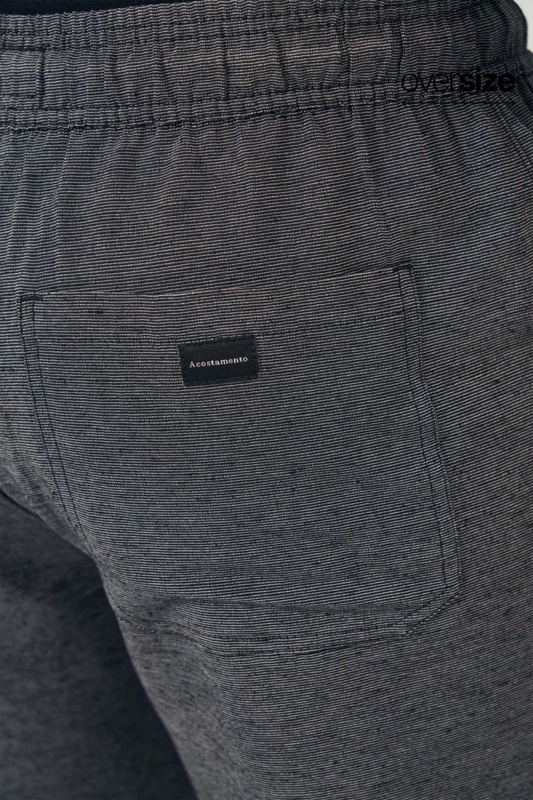 Vista 2 Bermuda Casual Risc Masculina Oversize Acostamento ACOSTAMENTO MASCULINO preto