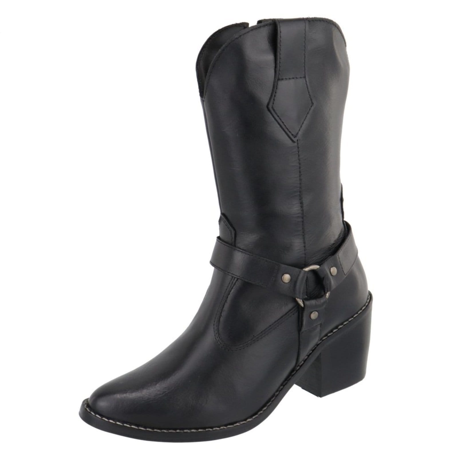 Vista principal Bota em Couro Western Texana Bico Fino Country TELLINI STORE preto