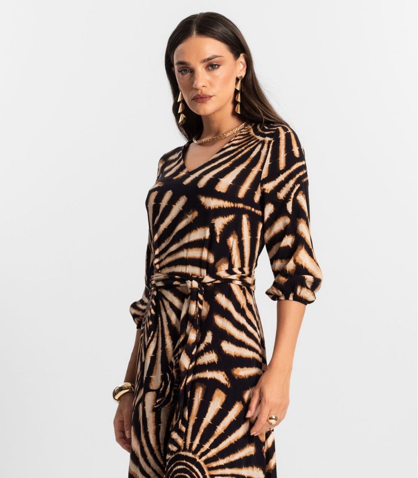 Vista 2 Vestido Longo Feminino Viscose Endless Endless preto