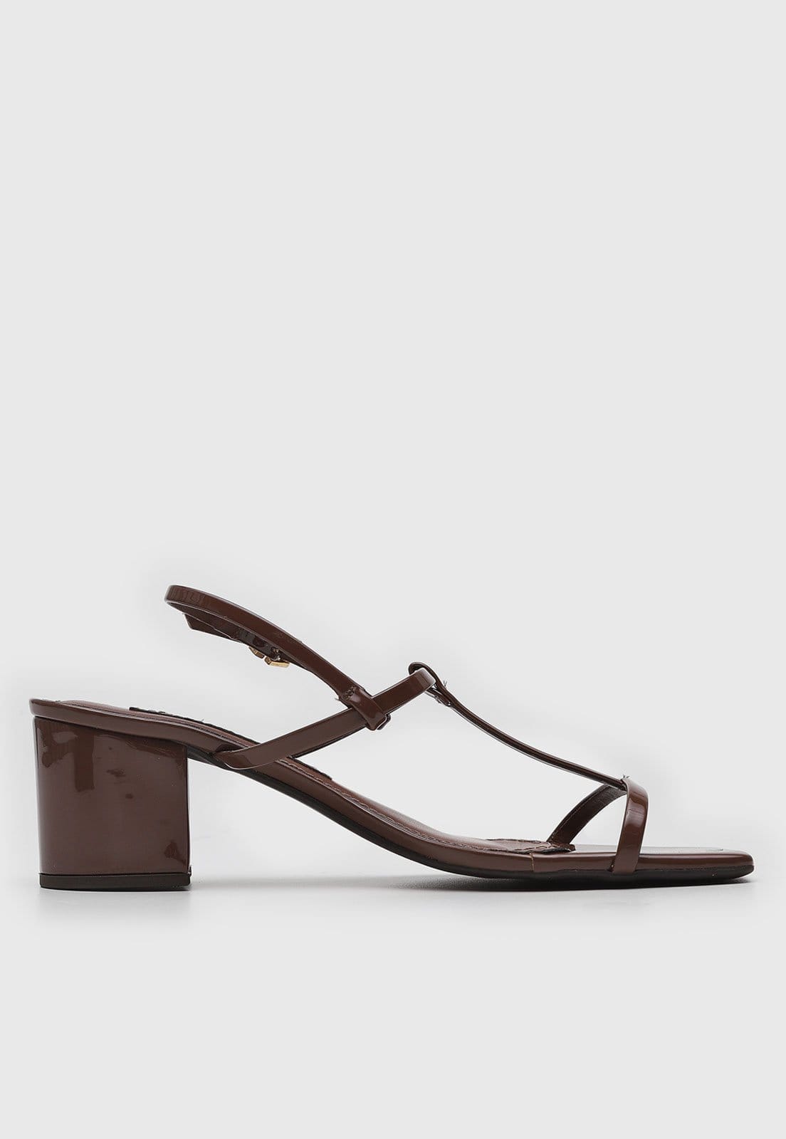 Vista 2 Sandália Feminina Santa Lolla Salto Bloco Verniz Santa Lolla marrom