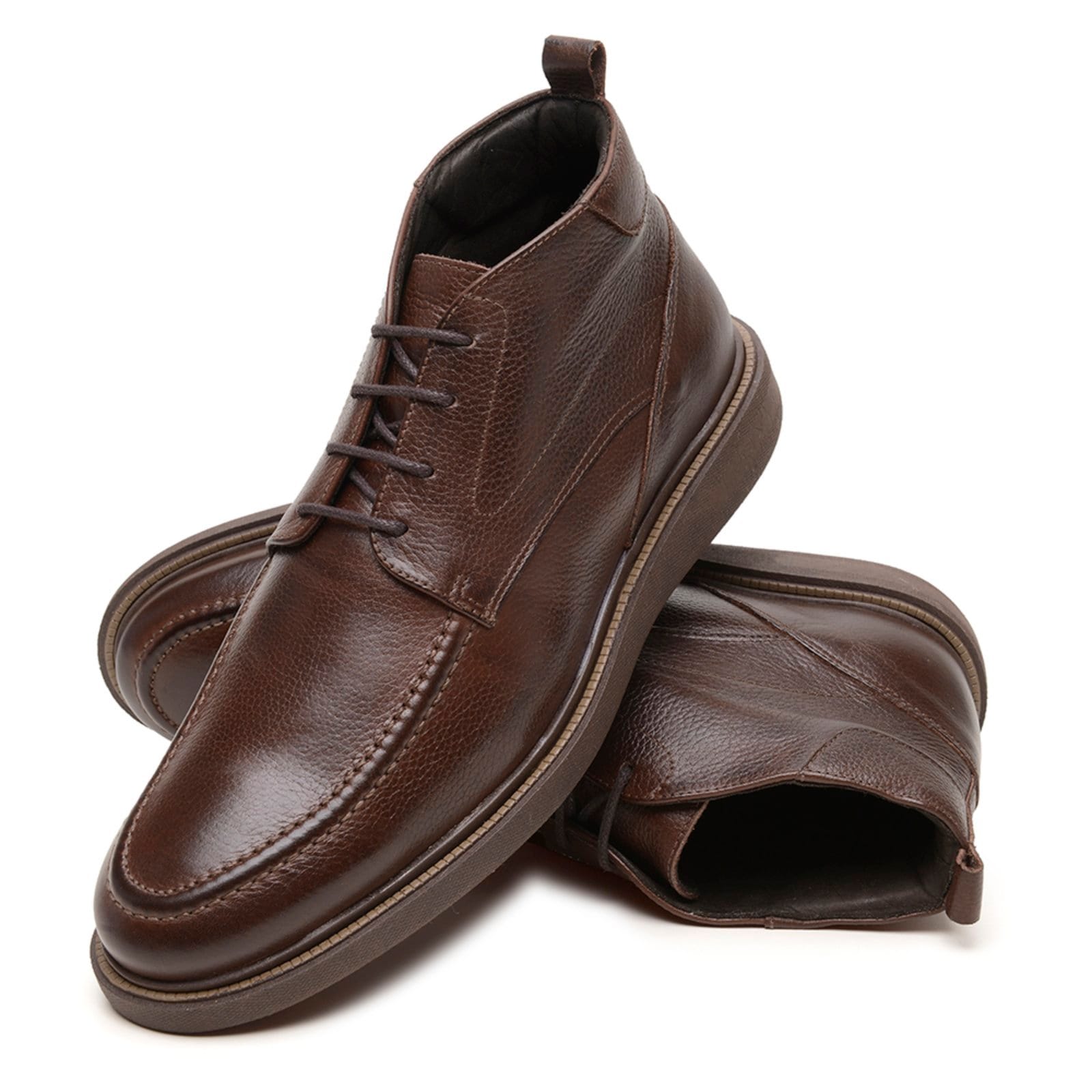 Sapato Masculino Bota Couro Anna Andrade Social Casual Cano Baixo Macio Confortável