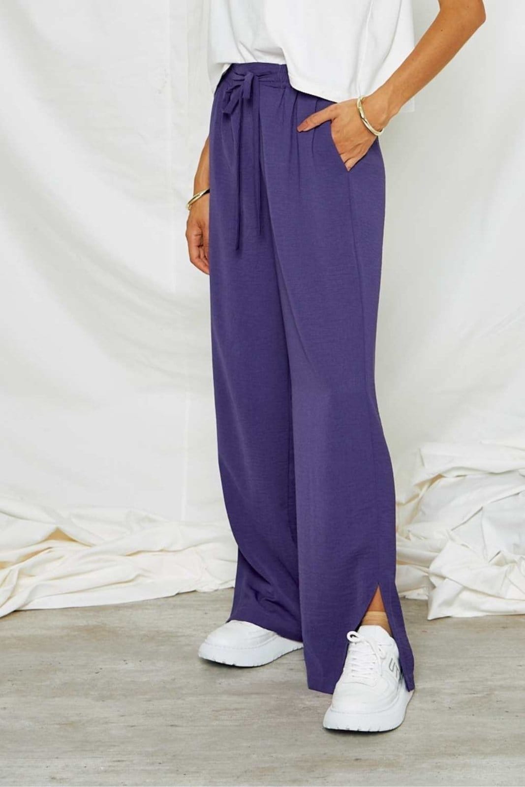 Vista 2 Calça Vanibele Wide Púrpura Vanibele roxo púrpura