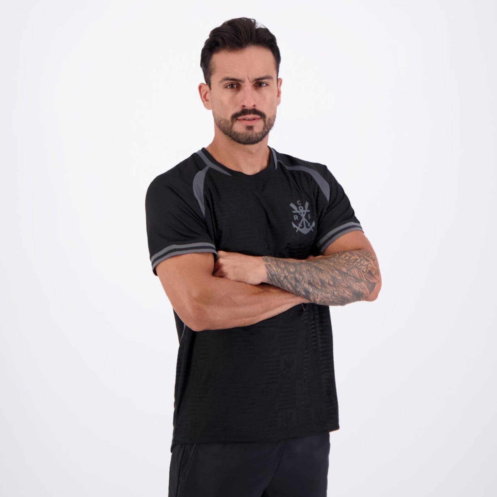 Vista 2 Camisa Flamengo Scored Raglan Preta braziline preto