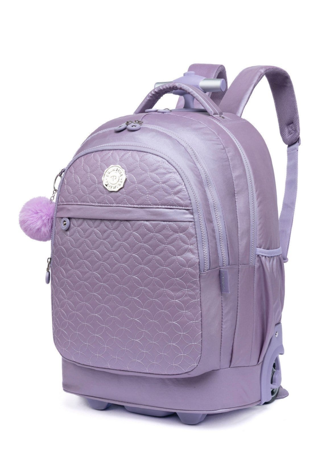 Vista 2 Kit Mochila Carrinho Juvenil Feminina Escolar Reforçada Estojo Primicia preto