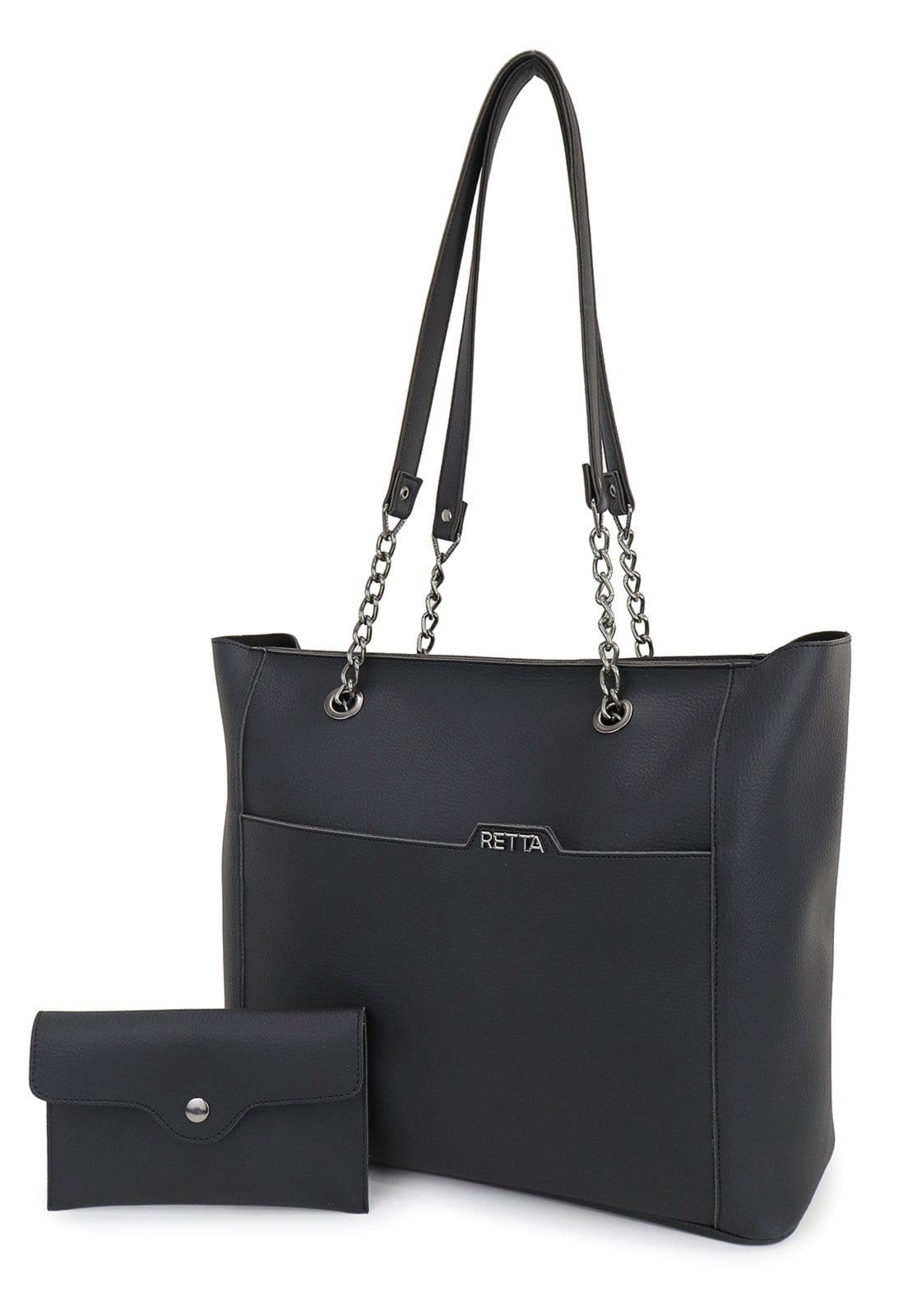 Bolsa Saco Grande Ombro e Mão Retta Oficial Preta