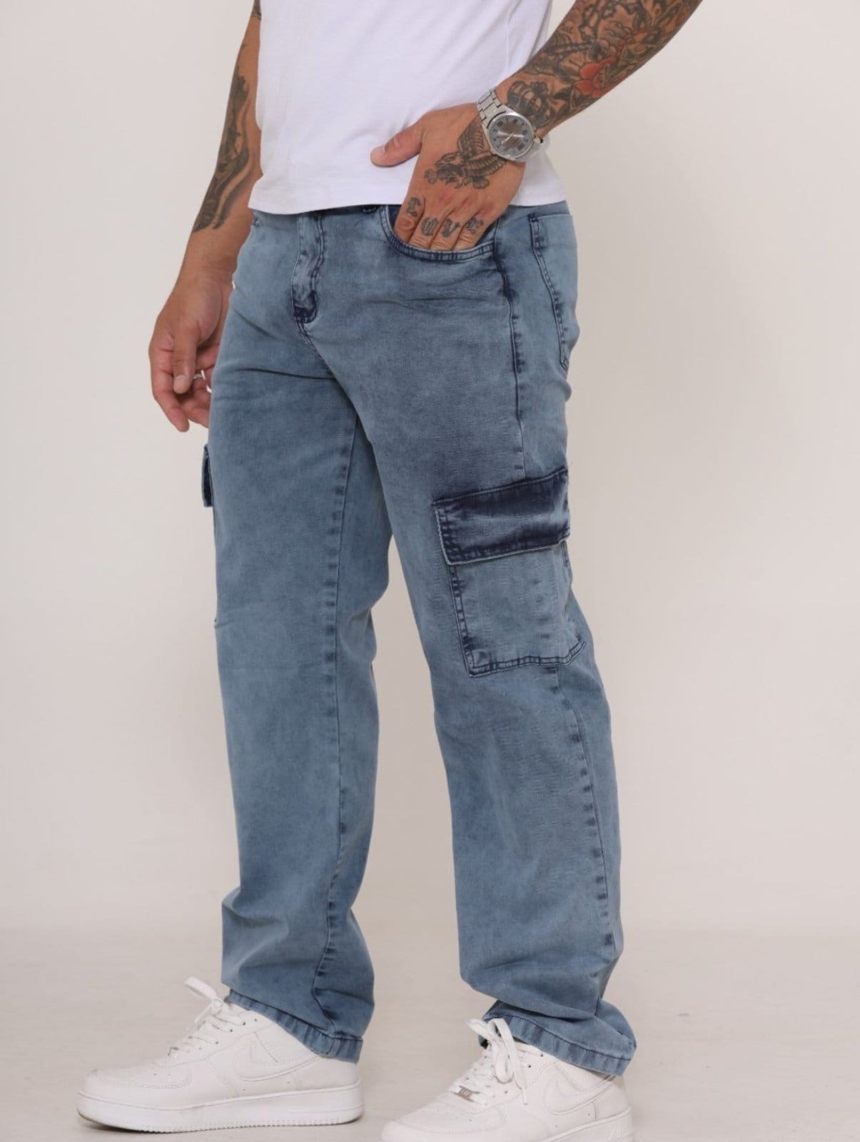Calça Cargo Masculina Loka Manchada