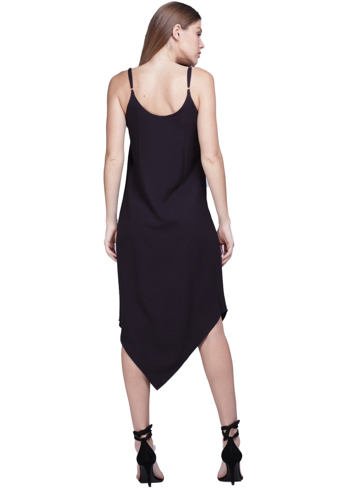 Vista 2 Vestido Midi Amazonia Vital Assimétrico Black Preto Amazonia Vital preto black