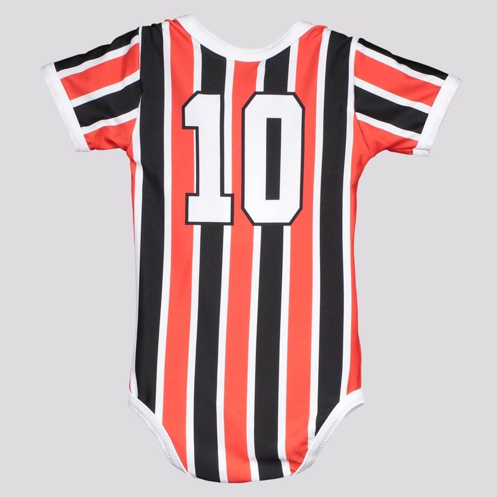 Vista 2 Body São Paulo Listrado I Torcida Baby vermelho