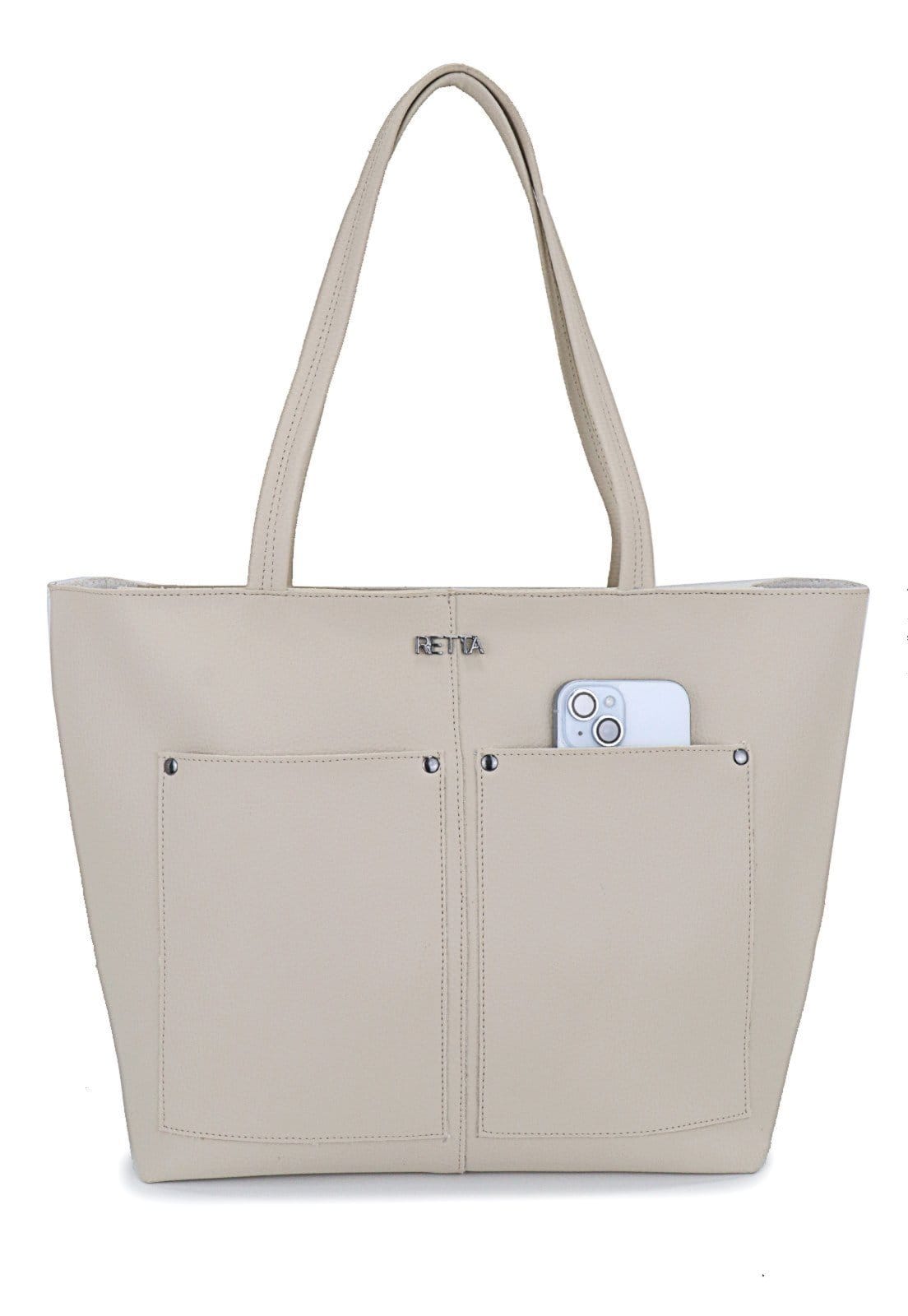 Bolsa Feminina Grande Para Faculdade ou Trabalho Alça Tiracolo e Ombro Espaçosa Retta Oficial Marfim