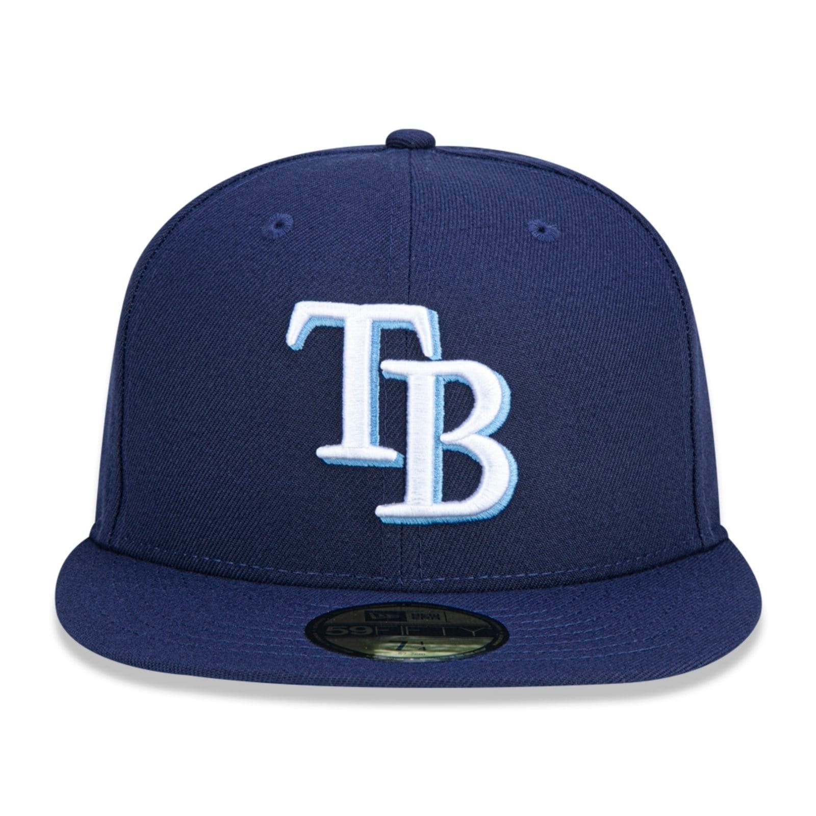 Vista 2 Boné New Era 59fifty Tampa Bay Rays Aba Reta Fitted Marinho new era azul marinho