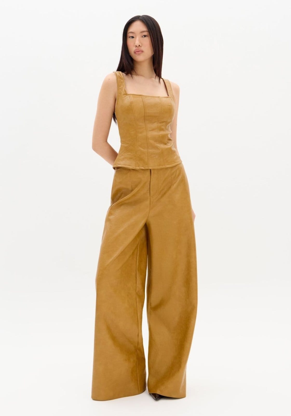 Vista principal Calça Palazzo Cintura édia My Favorite Things bege