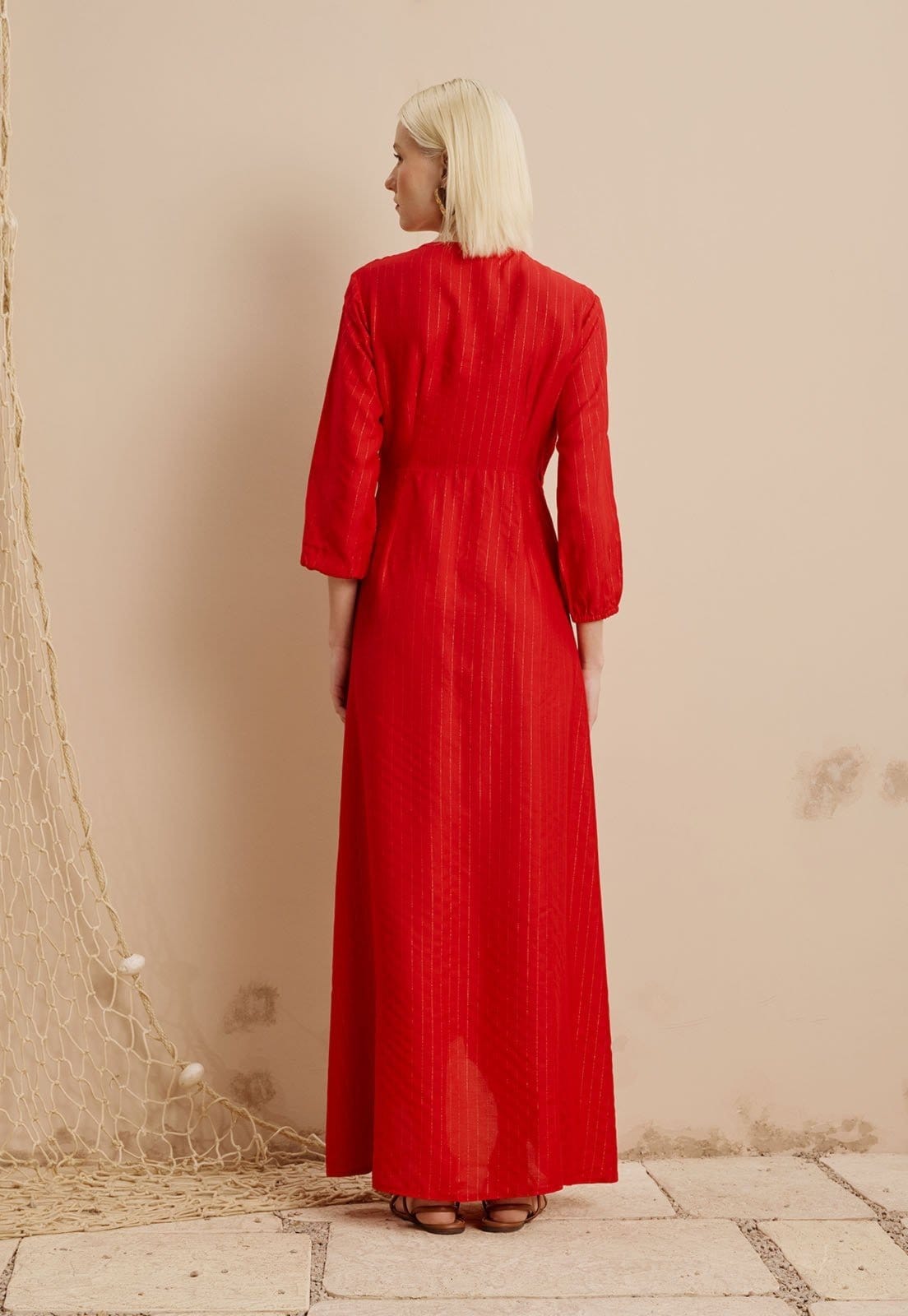 Vista 2 Vestido Longo Cachecouer CaCay vermelho