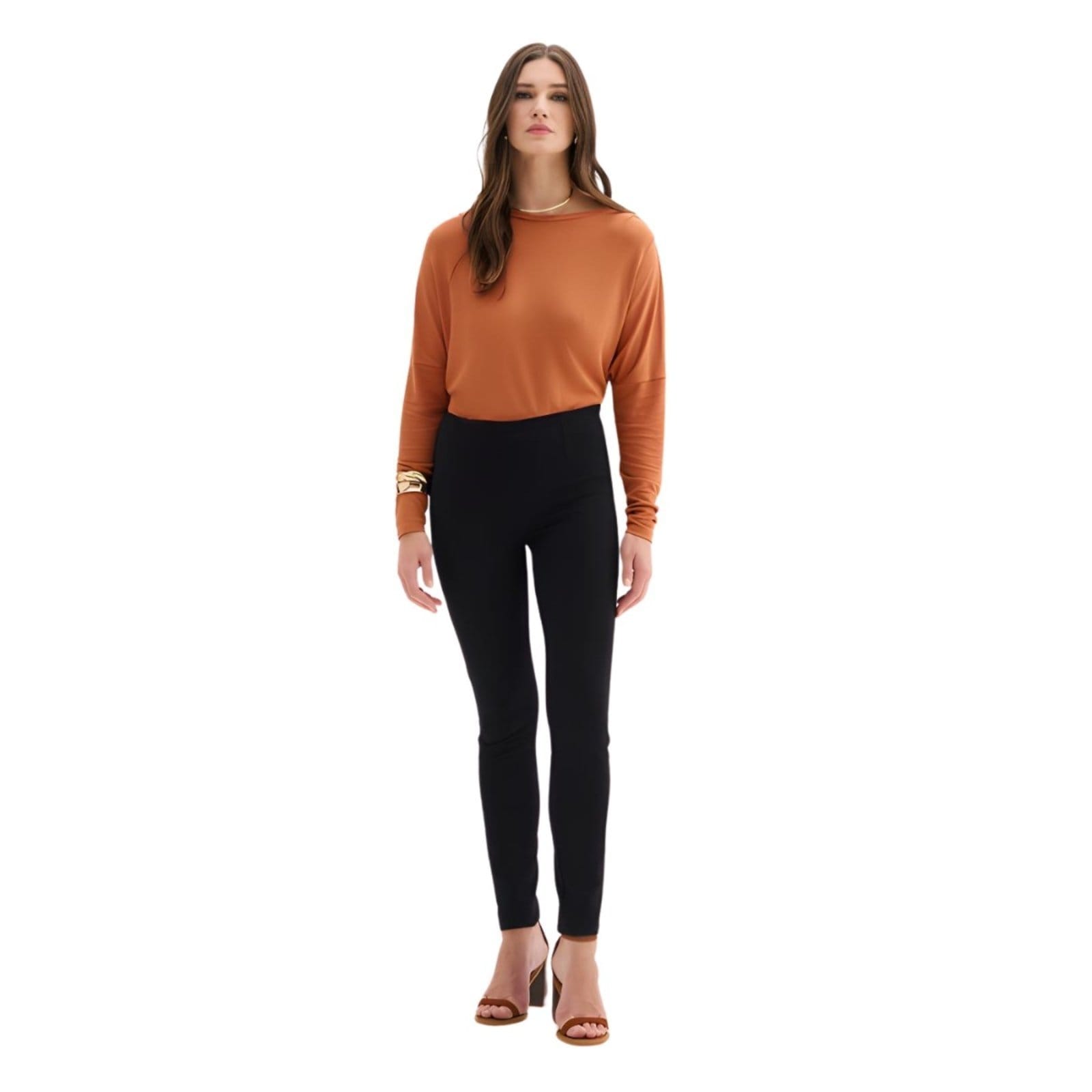 Vista principal Calça Legging Feminina Montaria Flor de Lis preto