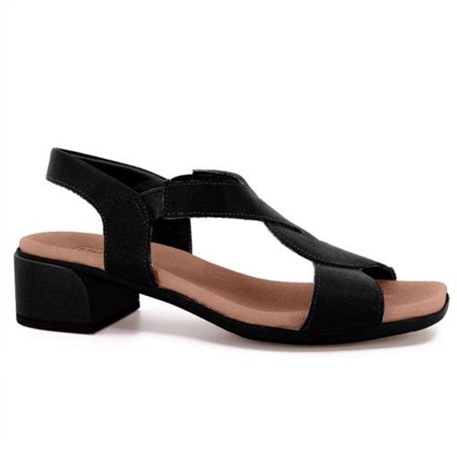 Vista principal Sandália Bico Quadrado Couro Usaflex 009 Usaflex preto