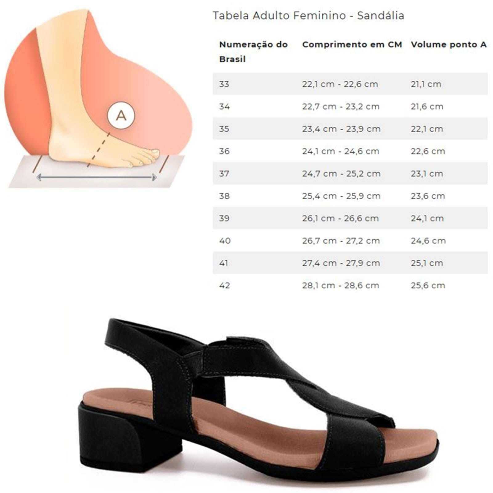 Vista 2 Sandália Bico Quadrado Couro Usaflex 009 Usaflex preto