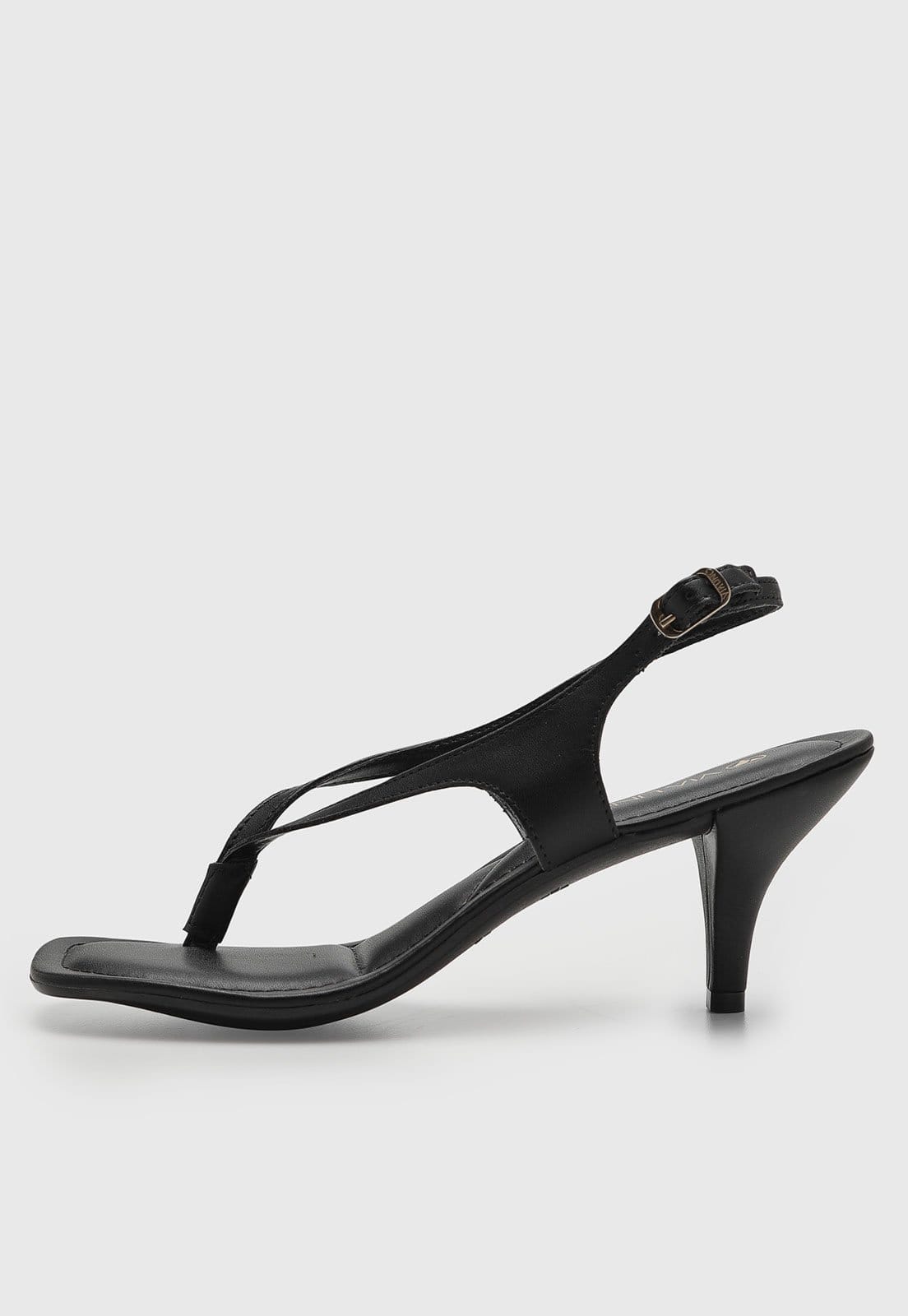 Vista principal Sandália Feminina Via Uno Salto Alto Preta VIA UNO preto