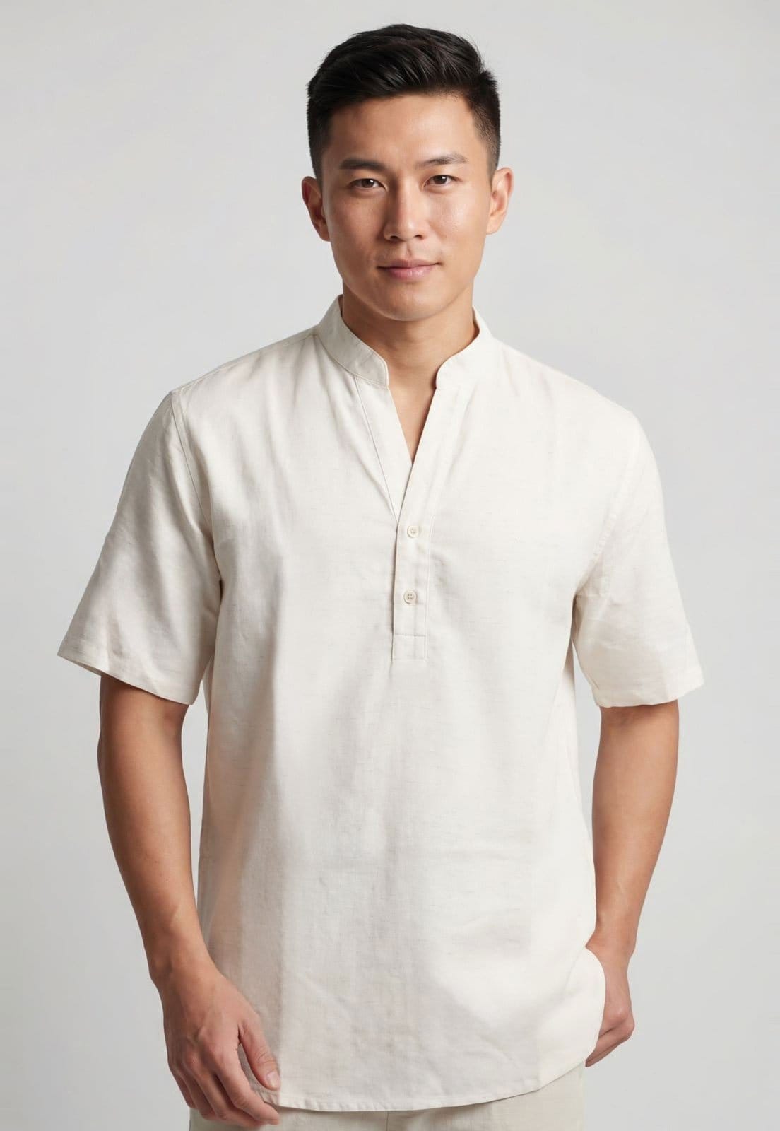 Vista principal Camisa Masculina Colcci Gola Padre Off-White Colcci off-white white