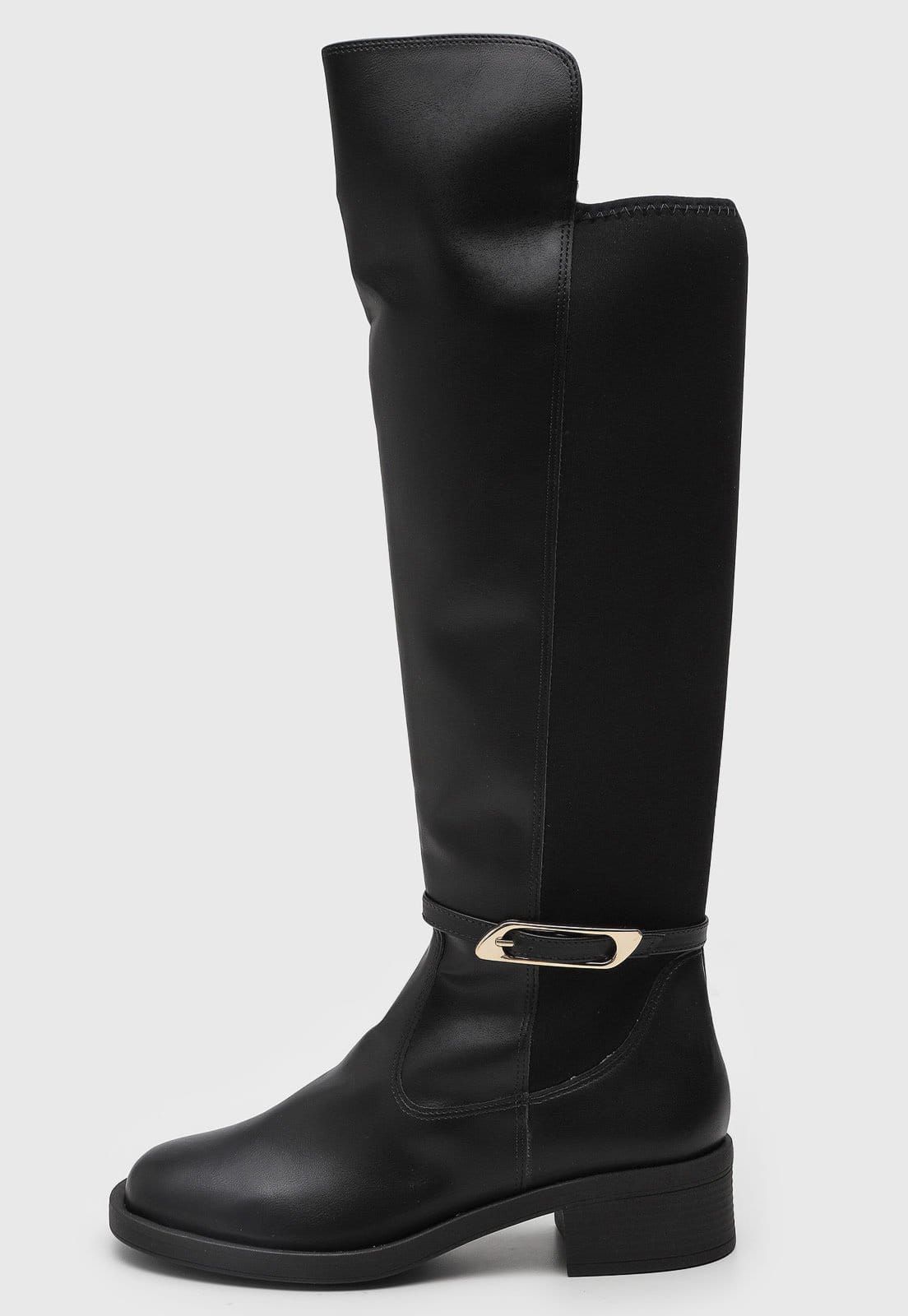 Bota Feminina cê Salto Baixo Preta