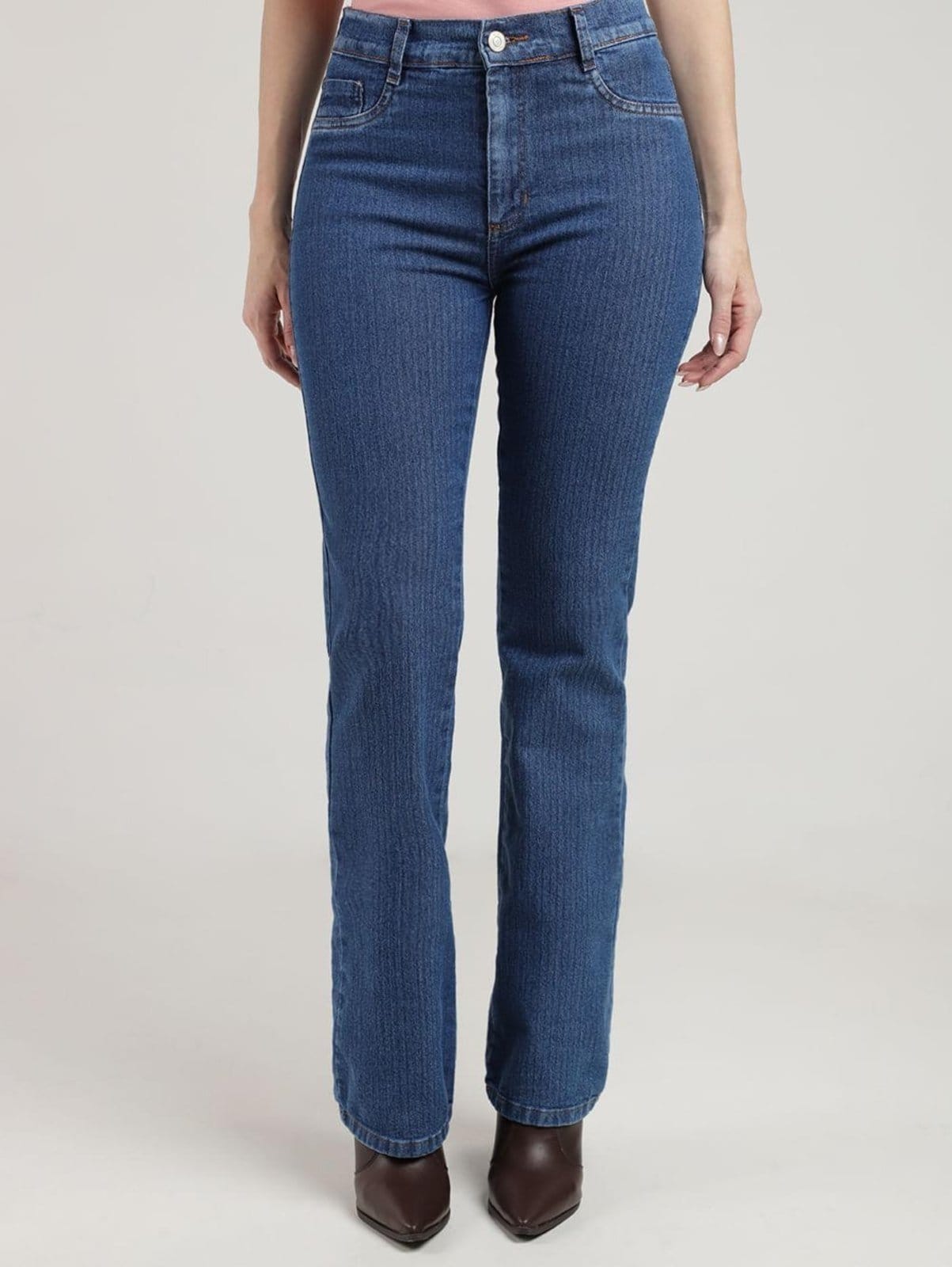 Vista principal Calça Jeans Boot Cut Sawary Feminina Sawary azul